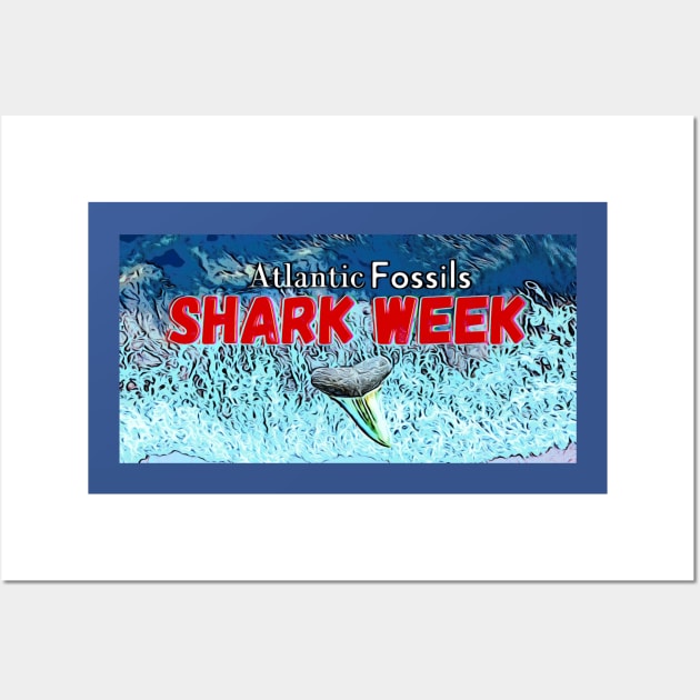 Shark Week Waves and Shark Tooth Wall Art by AtlanticFossils